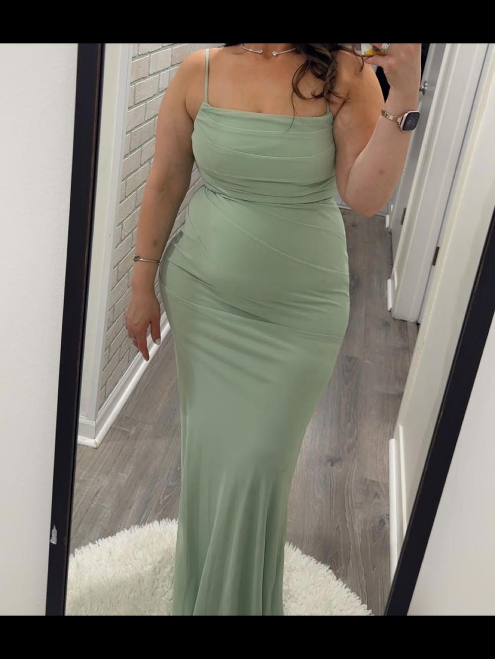 Elegant Sage Green Spaghetti Strap Maxi Dress